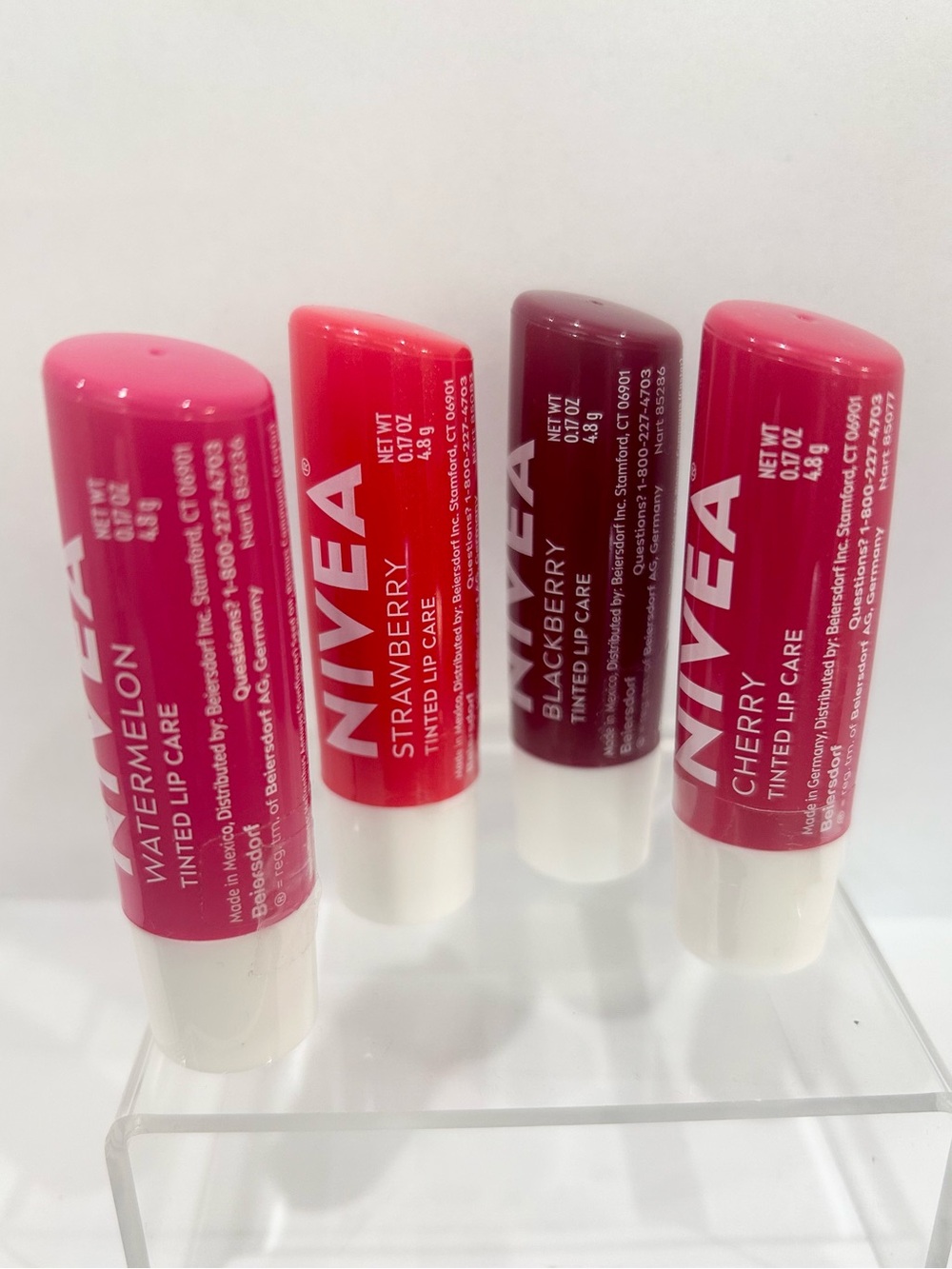 NIVEA Tinted Lip Care Balm - Strawberry, Watermelon, Blackberry, Cherry